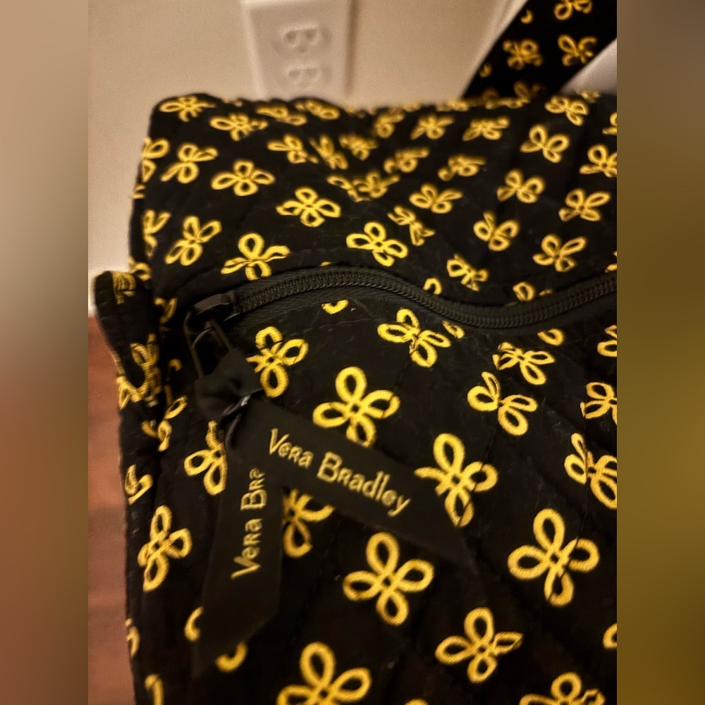 Vera Bradley U.S. Army Black and Yellow Quilted Duffel Bag